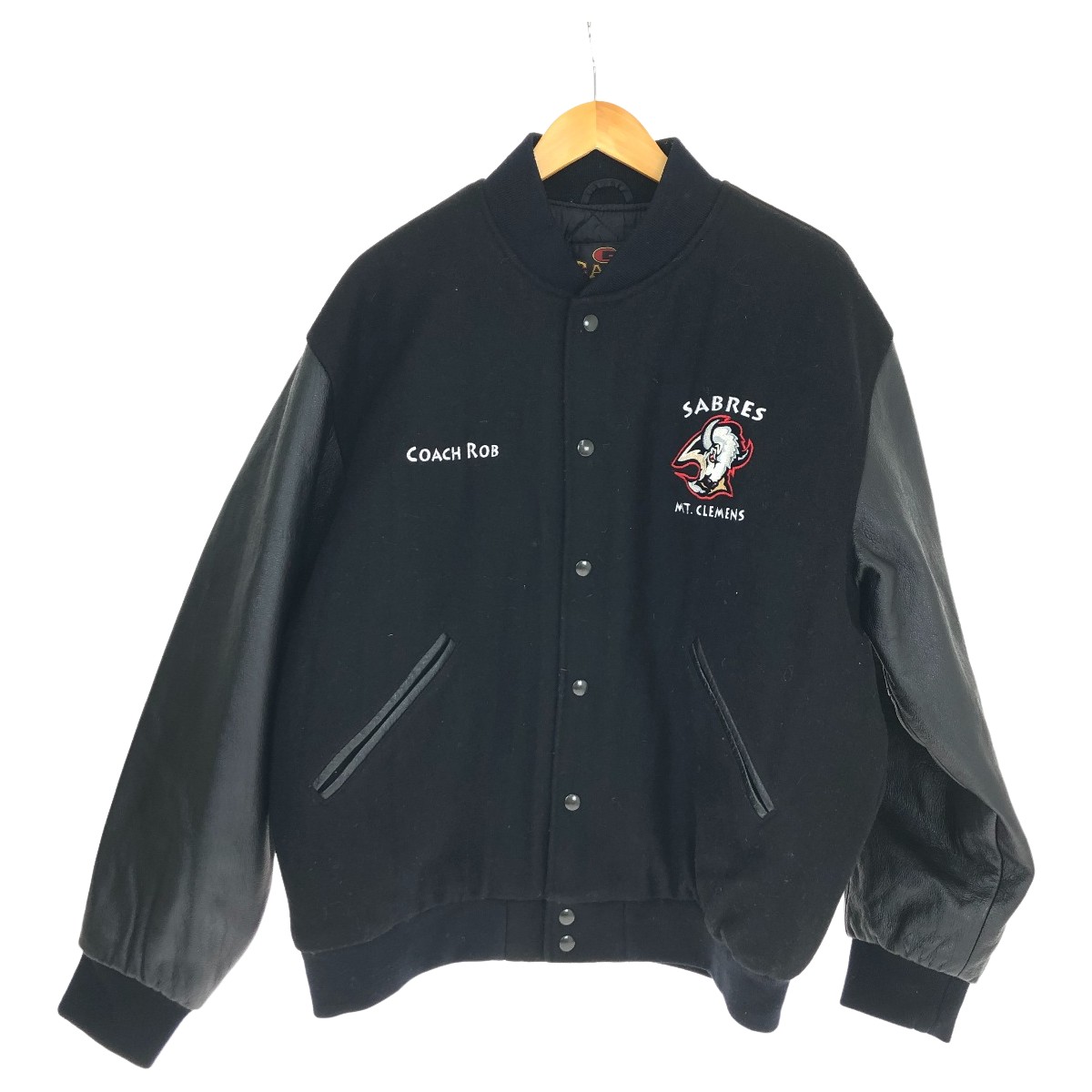 【中古】90~00s GAME Sportsear 上衣 スタジャン SIZE XL 古着 黒いこと C価値づける