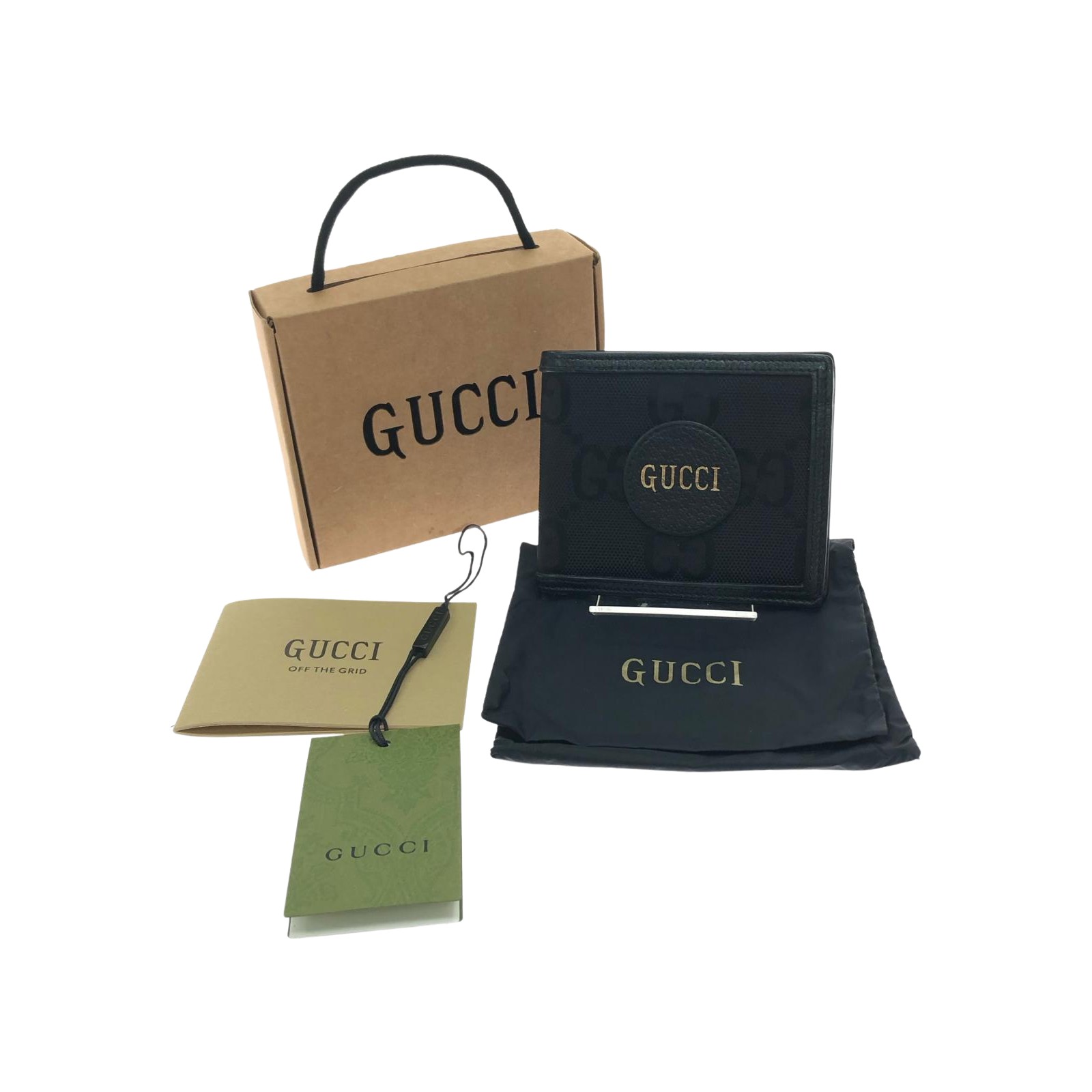 【中古】GUCCI グッチ メンズ 二つ折り紙入れ コンパクトウォレット オフ ザ グリッド 625574 黒いこと B序列付ける