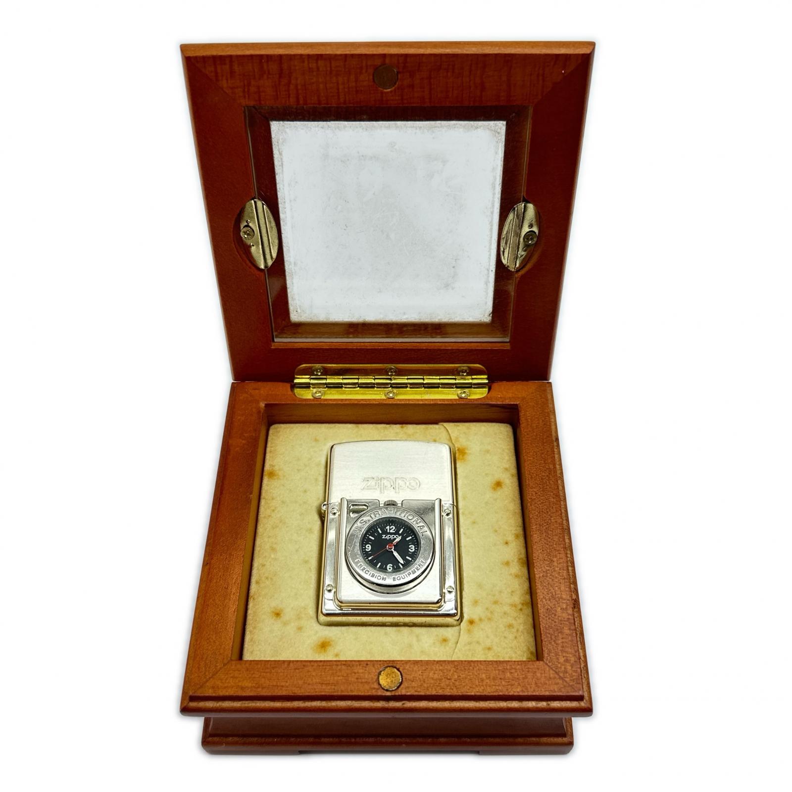 【中古】ZIPPO ジッポー TIME LIGHT 一時停止点火装置 ジッポライター 時辰儀動く品 B価値づける