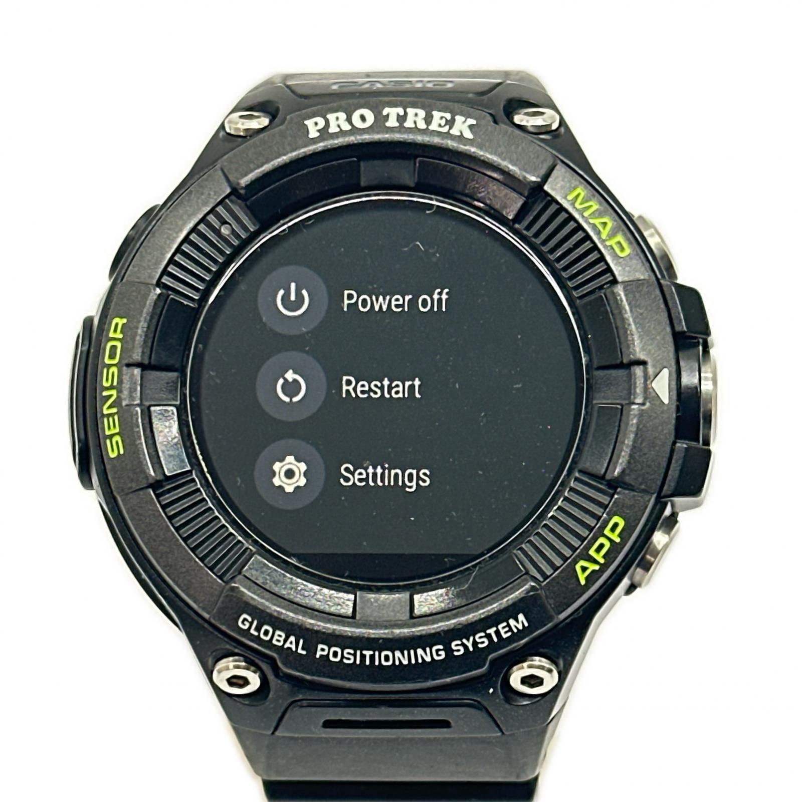 【中古】CASIO カシオ スマートウォッチウォッチ PRO TREK 紙巻きタバコ口当たり有り WSD-F21 黒いこと B価値づける