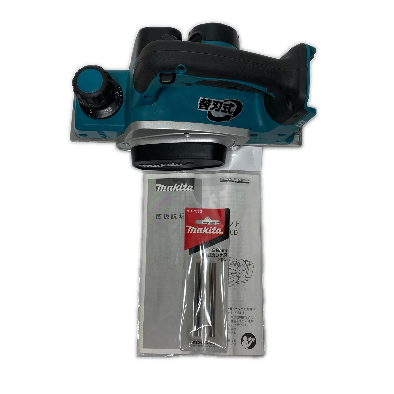 【中古】MAKITA マキタ 電動カンナ 替刃・取説付 コードレス式 14.4v 1591 KP140D 青色 C価値づける