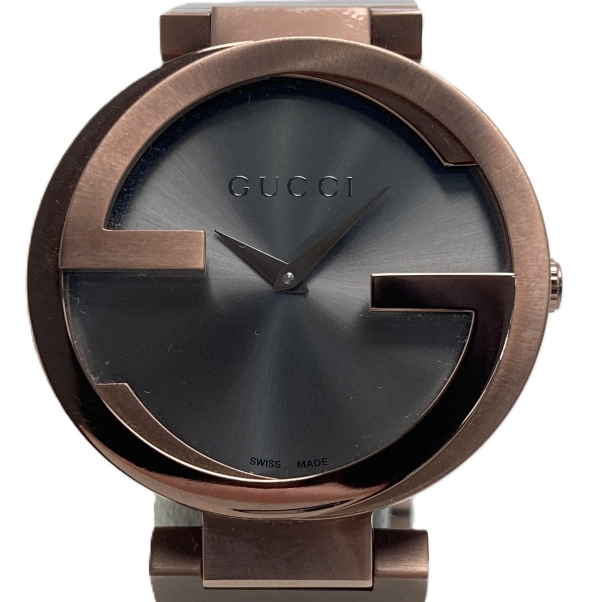【中古】GUCCI グッチ インターロッキング 133.3 グレー クォーツ メンズ 腕時計 箱・取説有 Bランク｜リサイクルビッグバン店