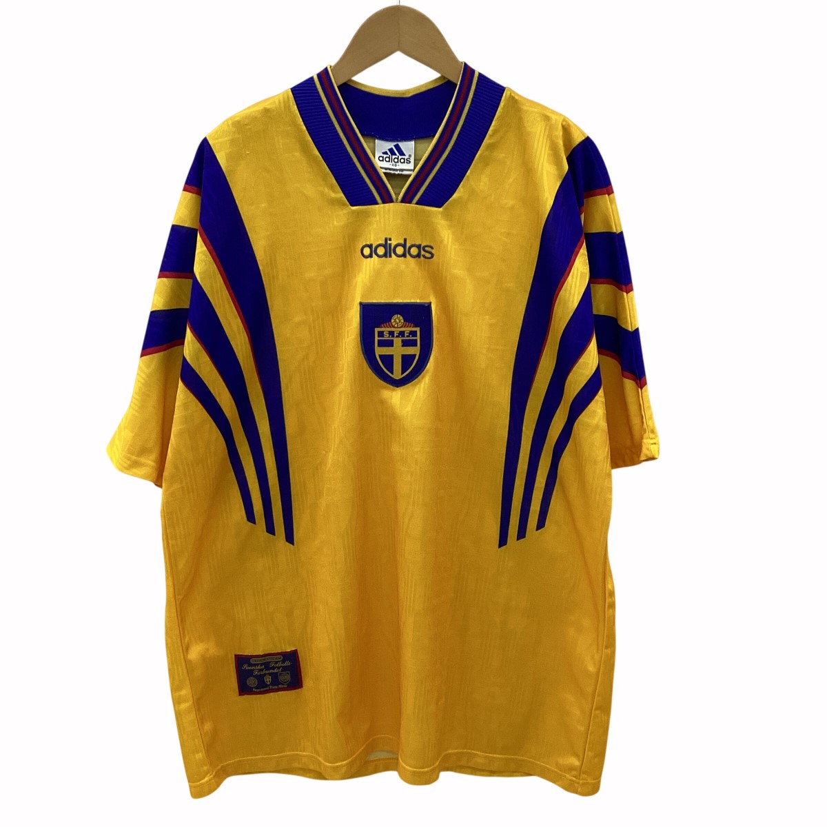 【中古】adidas アディダス 90s Vintage スウェーデン代表ユニフォーム イエロー Bランク|リサイクルビッグバン店