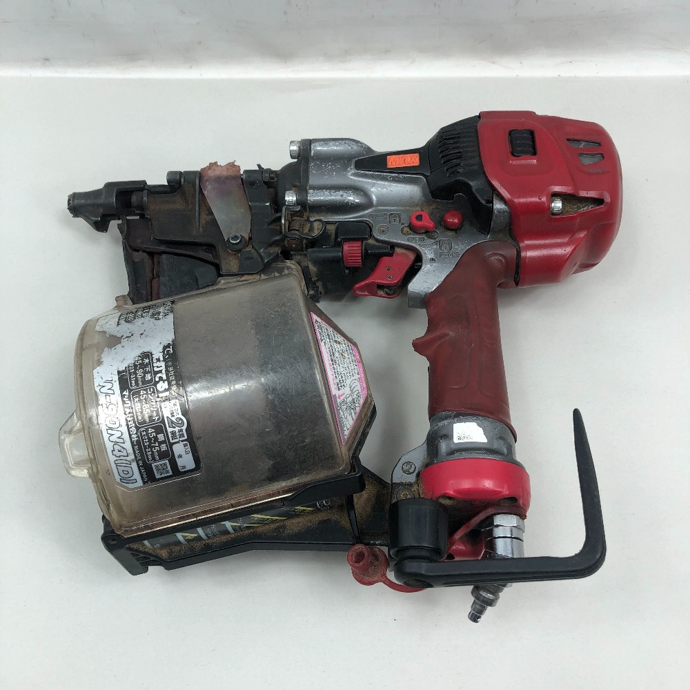【中古】MAX マックス 高圧 コイルネイラ 本体のみ HN-90N4 レッド Cランク｜リサイクルビッグバン店