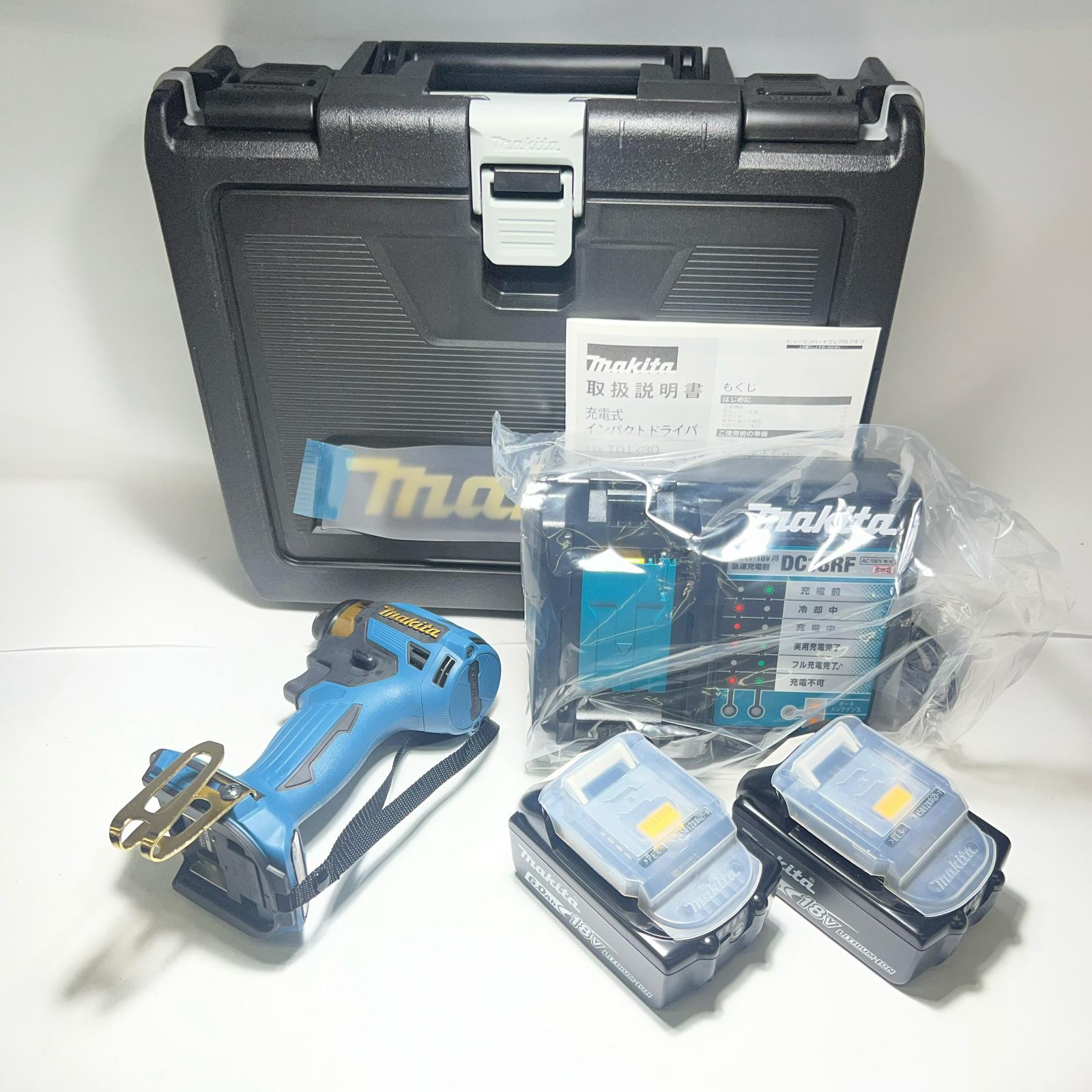 【エントリーポイント10倍|7/19 20:00-7/26 1:59】【送料無料】【中古】MAKITA マキタ マキタ 20周年記念 限定カラー インパクトドライバ 18V 6.0Ah バッテリ2本付 急速充電器 ケース 未使用品 TD173DGXPB 未使用品 Sランク|リサイクルビッグバン店