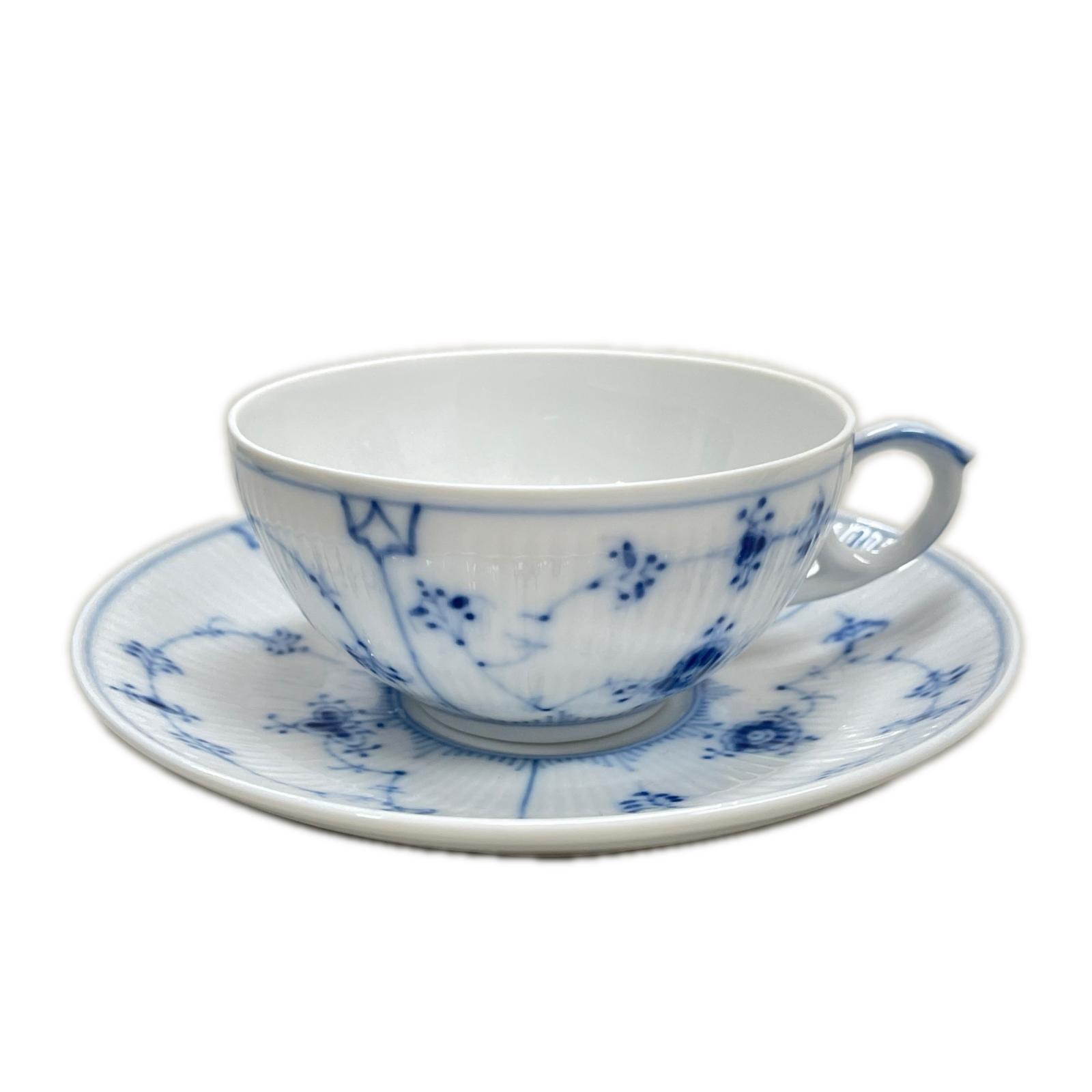 【中古】ROYAL COPENHAGEN ロイヤル・コペンハーゲン カップ＆ソーサー ブルーフルーテッド プレイン デンマーク製 Sランク｜リサイクルビッグバン店