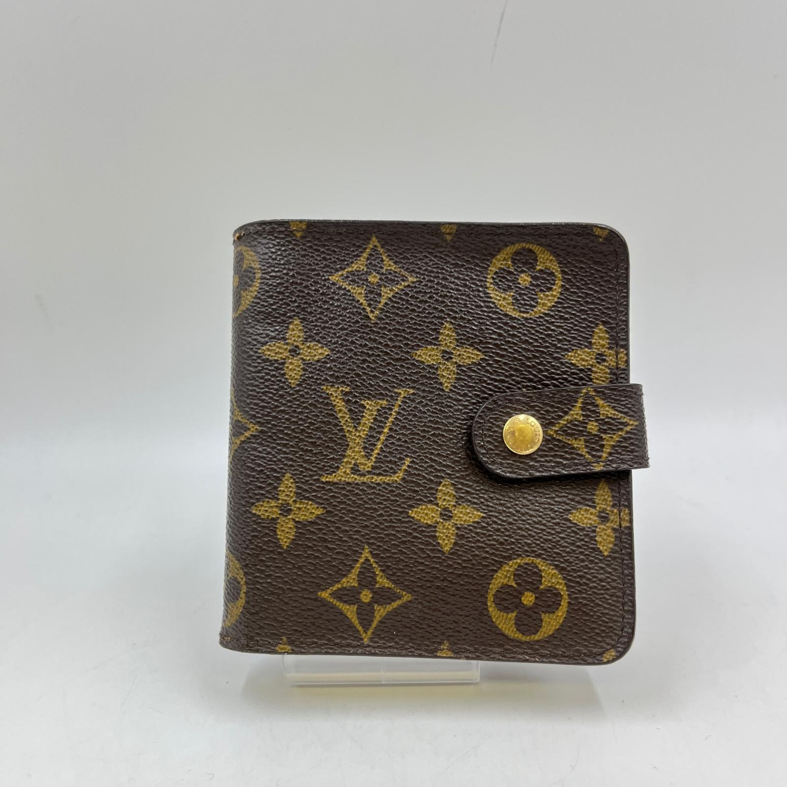 【エントリーポイント10倍|7/19 20:00-7/26 1:59】【送料無料】【中古】LOUIS VUITTON ルイヴィトン モノグラム コンパクトジップ M61667 ブラウン Bランク|リサイクルビッグバン店