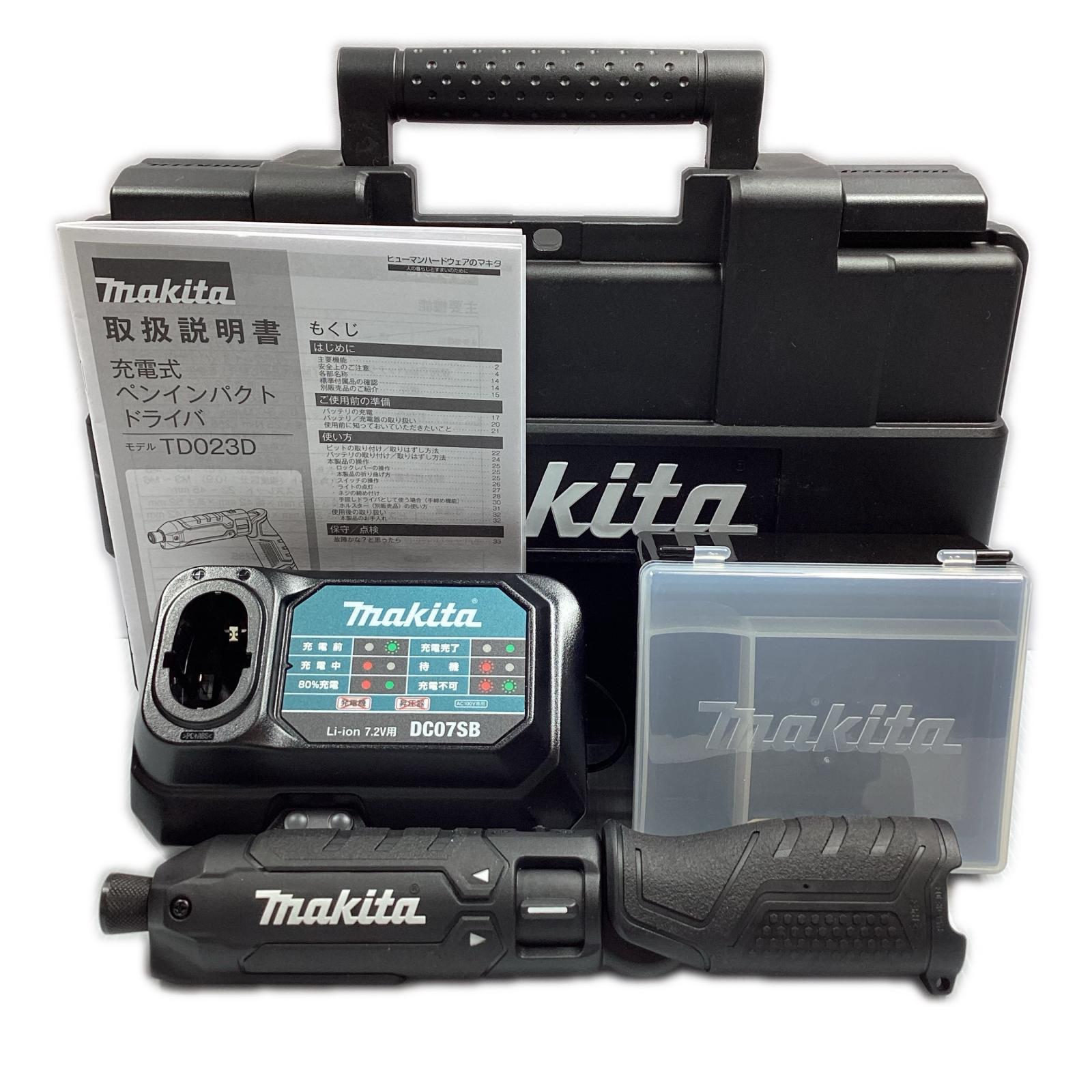 【中古】MAKITA マキタ 未使用 7.2v 充電式ペンインパクトドライバ ※バッテリ別販売 TD023D ブラック Sランク｜リサイクルビッグバン店