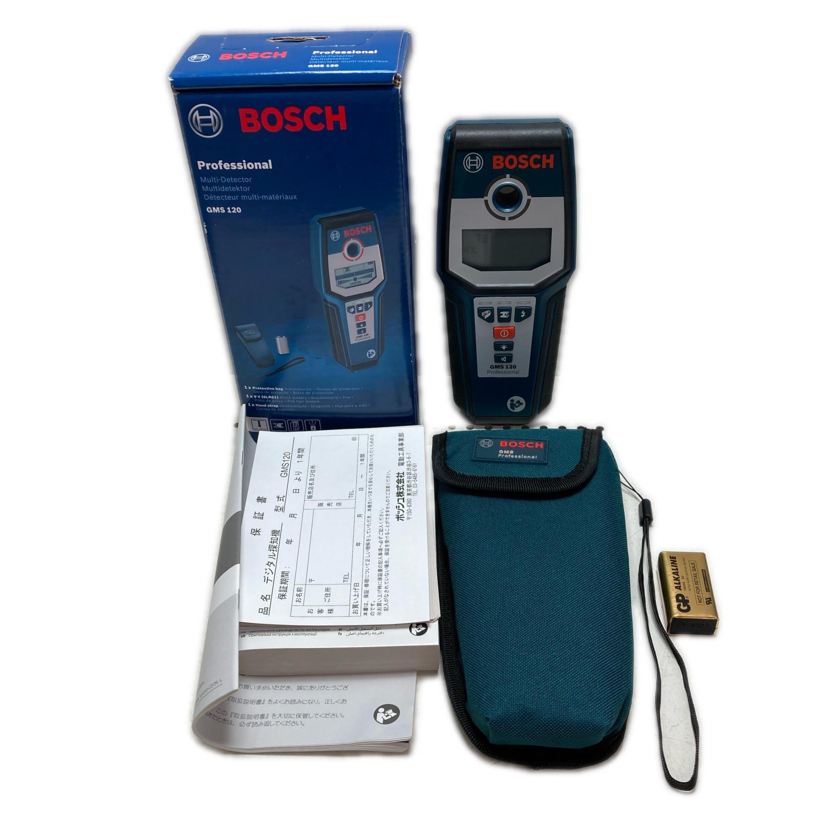 【エントリーポイント10倍|7/19 20:00-7/26 1:59】【送料無料】【中古】BOSCH ボッシュ 探知機 付属品完備 GMS120 ネイビー Aランク|リサイクルビッグバン店