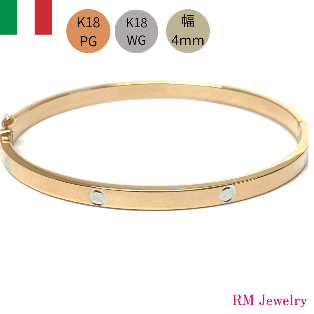 楽天市場】K18 YG シンプル バングル 幅約3mm 18金 地金 ブレスレット