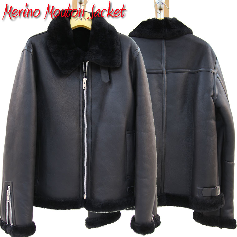 楽天市場 Off Price 表革メリノブルゾン ムートンジャケット メンズ ムートン コート アウター 毛皮 ムートンウェア ムートン コート 竹原クロージング