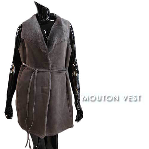 【OFF PRICE!!】ベルト付き　ムートンベスト