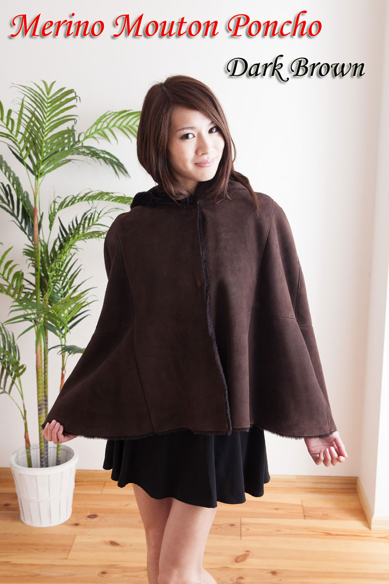 楽天市場】4フックムートンポンチョ ムートン コート ムートン