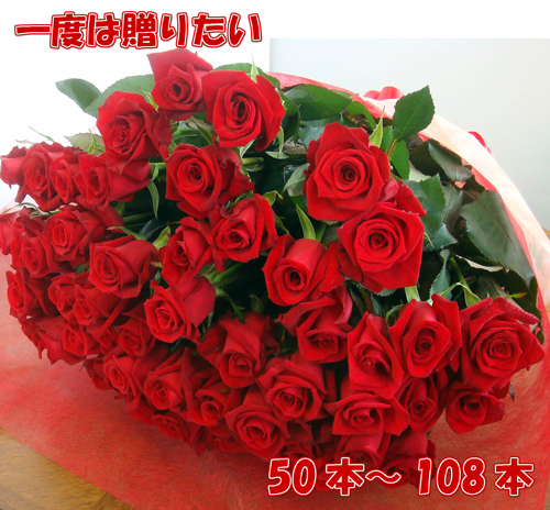 バラ 花束 50本 4980円！100本 バラ 花束・還暦祝い60本 赤バラにも調整ＯＫお祝・誕生日に贈るバラ花束バレンタイン ホワイトデー プレゼント サプライズ