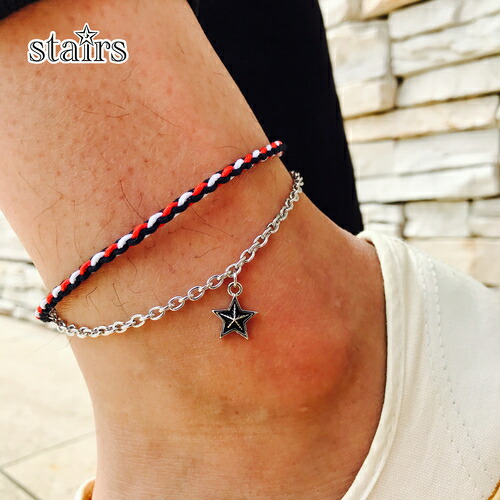 楽天市場 アンクレット シューティングスターアンクレット メンズアンクレット シンプル レディースアンクレット ペア メンズアクセサリー シルバー チェーン 星 トリコ ブラック プレゼント ギフト 送料無料 Stairs ステアーズ Stairs楽天市場店
