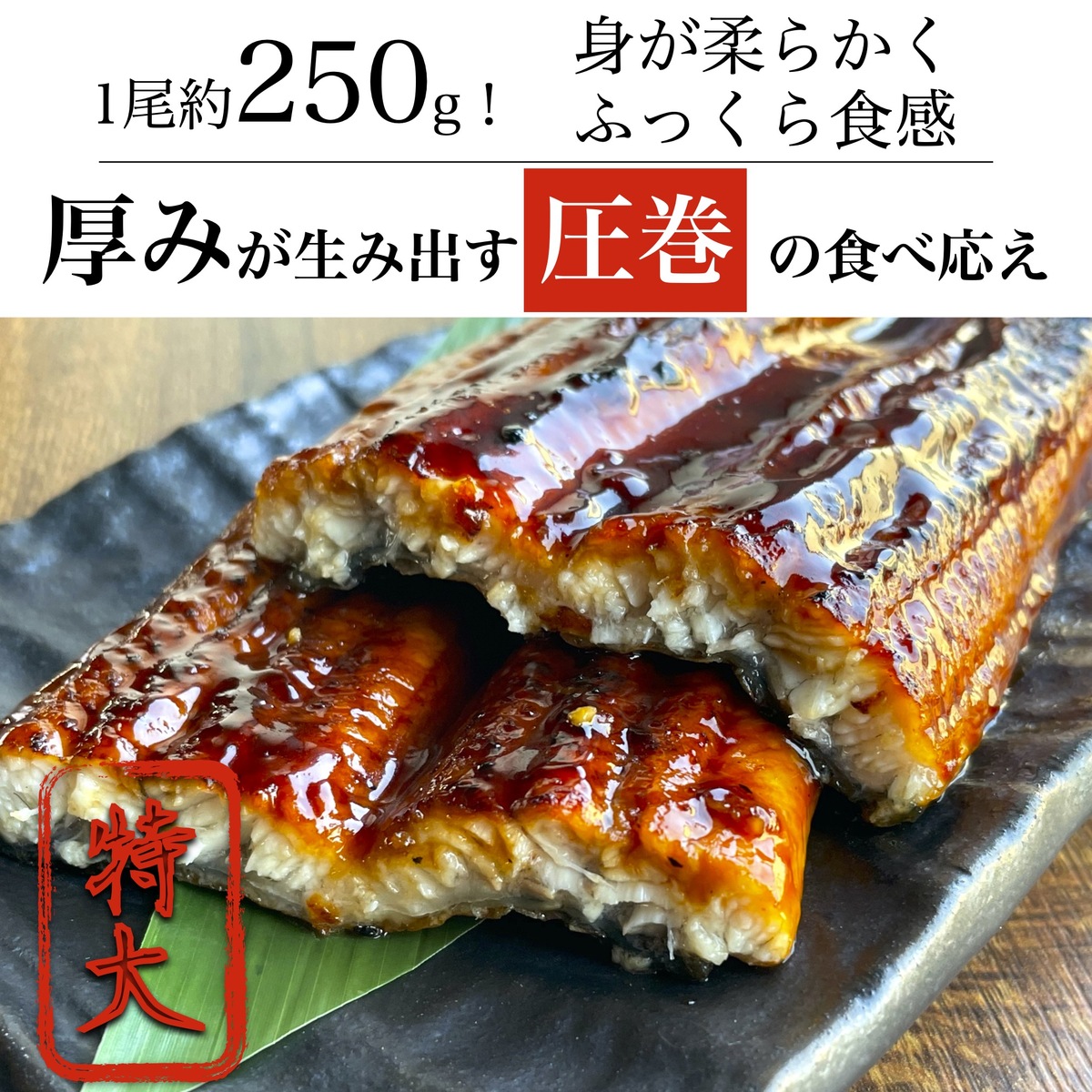 市場 調理に技あり 蒲焼 1尾あたり1,990円 うなぎの蒲焼 250g 発送 2尾セット 特大うなぎ うなぎ 家族でのシェアに最適 毎日受注 合計約500g  1本