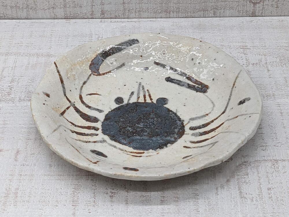 北大路魯山人　貝殻型海老柄皿 Yahoo!オークション - 北大路魯山人 海老絵皿五枚銘々皿 共箱