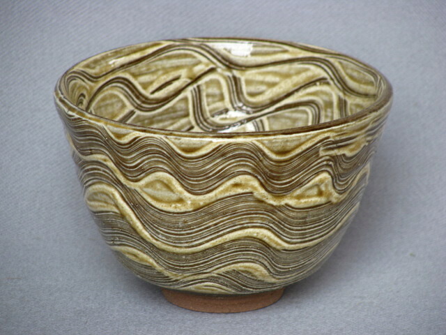 【日展作家/寺田美山】【抹茶碗/茶碗】海紋茶碗【桐箱入り】｜うつわ魯庵
