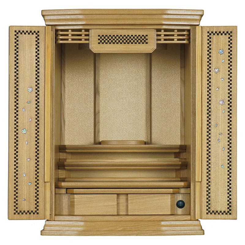 仏壇 今めかしい仏壇 「モンフォワ」 タモ 18号 （v13-092-1）/家具調仏壇 今めかしい仏壇 ミニ仏壇 小型仏壇 今めかしいミニ仏壇 パウダーコンパクト 今めかしい 仏壇 今めかしい ミニ