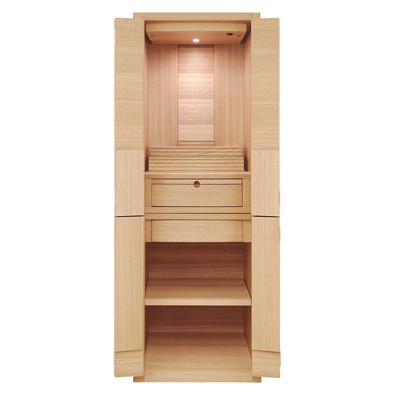 仏壇 「オポルマン」 タモ 13×38号 （v13-023-3）/家具調仏壇 モダン仏壇 床置き 仏壇台付き リビング 仏壇 上下セット モダン 送料無料