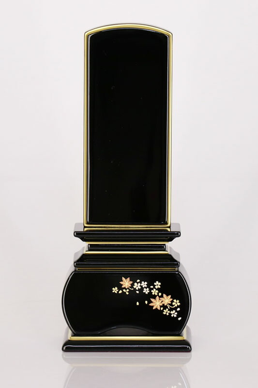 花位牌上塗位牌「銀杏呂門」「桜」蒔絵入3寸(高さ:15.0cm)/モダン位牌漆塗り本位牌塗位牌高級位牌塗り位牌位牌モダン位牌文字送料込み仏壇