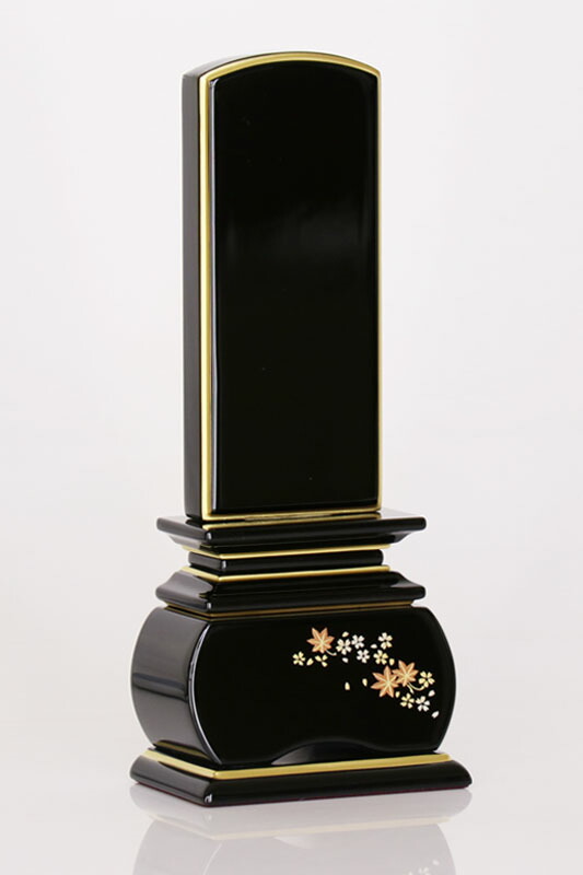 花位牌上塗位牌「銀杏呂門」「桜」蒔絵入3寸(高さ:15.0cm)/モダン位牌漆塗り本位牌塗位牌高級位牌塗り位牌位牌モダン位牌文字送料込み仏壇