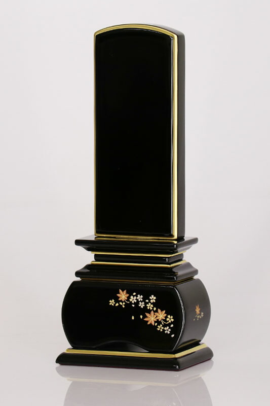花位牌上塗位牌「銀杏呂門」「桜」蒔絵入3寸(高さ:15.0cm)/モダン位牌漆塗り本位牌塗位牌高級位牌塗り位牌位牌モダン位牌文字送料込み仏壇