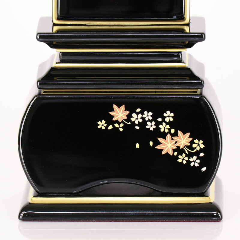 花位牌上塗位牌「銀杏呂門」「桜」蒔絵入3寸(高さ:15.0cm)/モダン位牌漆塗り本位牌塗位牌高級位牌塗り位牌位牌モダン位牌文字送料込み仏壇