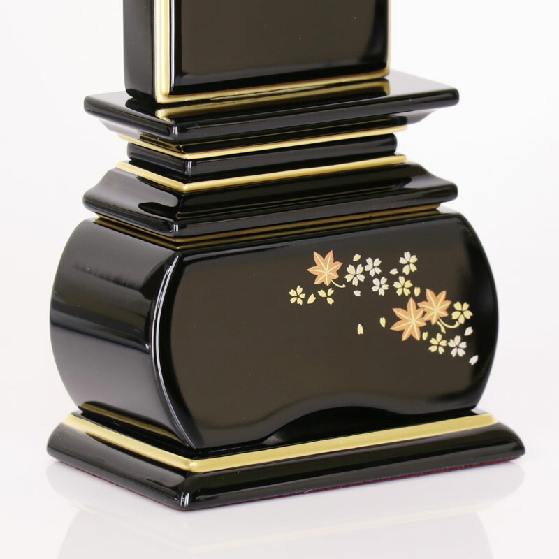 花位牌上塗位牌「銀杏呂門」「桜」蒔絵入3寸(高さ:15.0cm)/モダン位牌漆塗り本位牌塗位牌高級位牌塗り位牌位牌モダン位牌文字送料込み仏壇