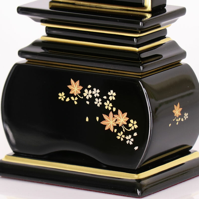 花位牌上塗位牌「銀杏呂門」「桜」蒔絵入3寸(高さ:15.0cm)/モダン位牌漆塗り本位牌塗位牌高級位牌塗り位牌位牌モダン位牌文字送料込み仏壇