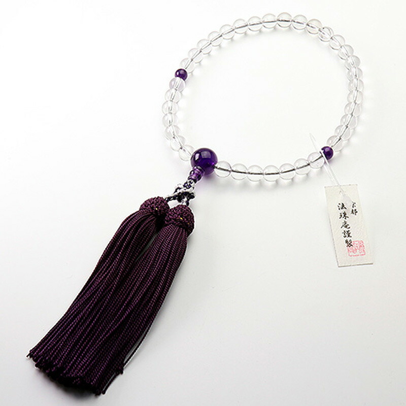 楽天市場】女性用高級念珠・数珠 本水晶 128面カット 共仕立 33珠 正絹