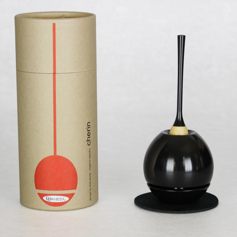 「チェリン」Cherin 黒色（ブラック）日本製のお洒落なおりん国産製 高岡製りん 手元供養 デザイン 仏壇 仏具 ちぇりん お鈴 仏具 おりん おりん ミニ かわいい｜ロアン ～仏壇仏具館～