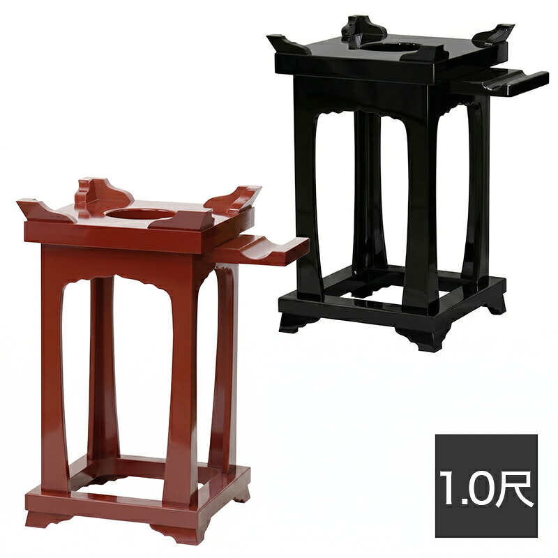 【寺院用仏具】角型オリジナルけいす 木魚用背高台 金箔なし 1尺｜ロアン ～仏壇仏具館～