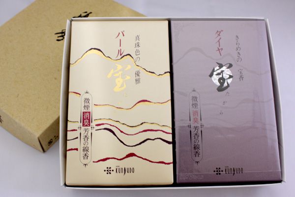 【進物線香2箱セット】【紙箱入】宝シリーズ【パール】&【ダイア】【お線香 お供え物 贈答用 ギフト用】【楽ギフ_包装】【楽ギフ_のし宛書】|ロアン ~仏壇仏具館~