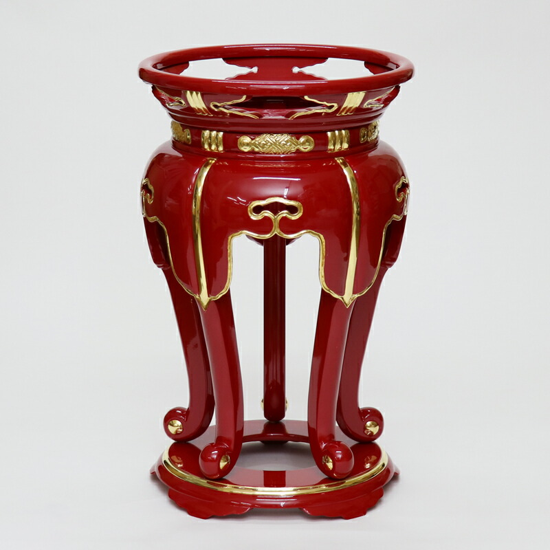 丸金台1尺2寸 朱塗 金箔 面金 サヤ付 1329081.jpg