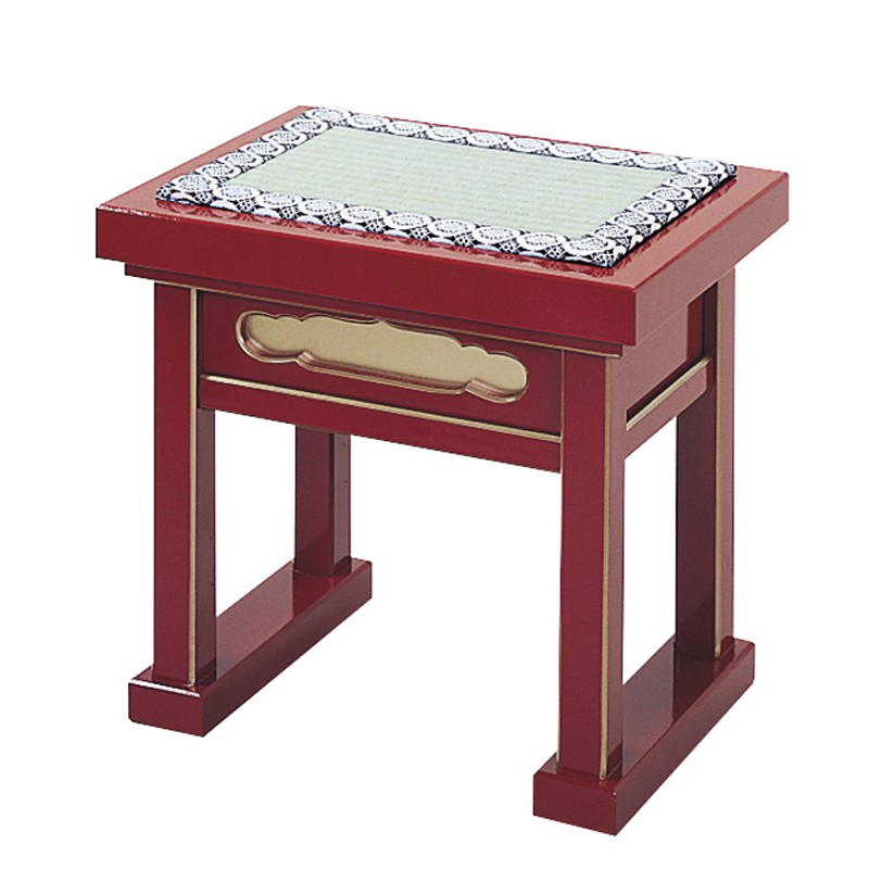 内陣用椅子 ゴザ付 R-1108 朱塗面金塗・金具なし・カシュー塗 日本製 （1100-0800）