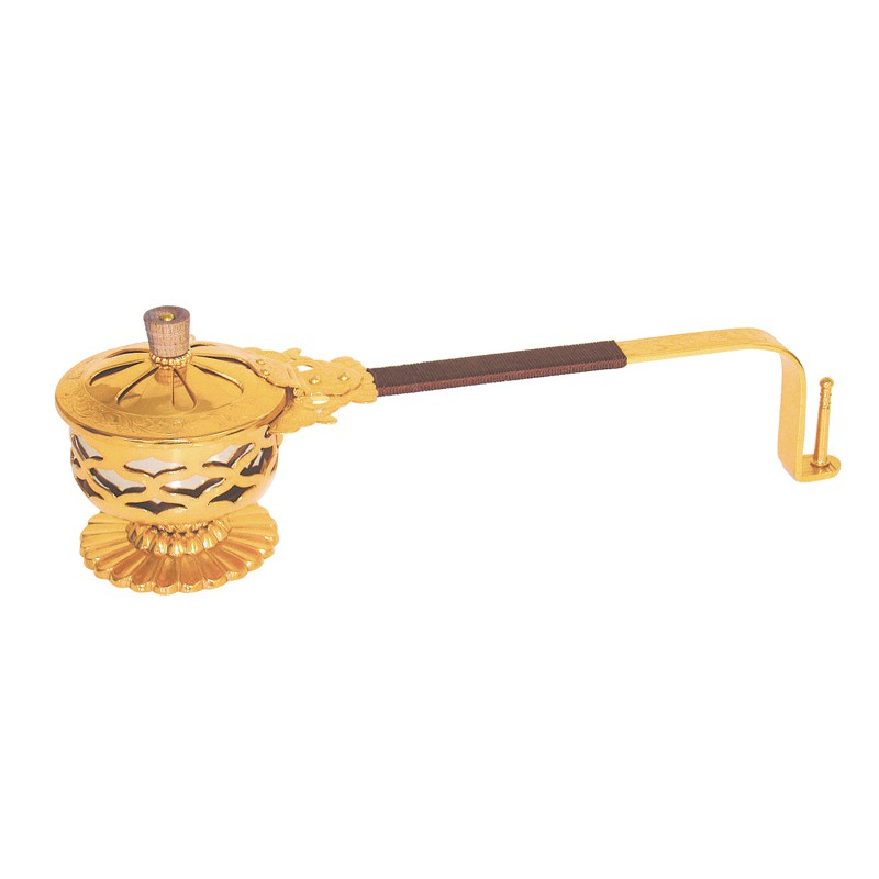 保存版 ルーツ型透かし入柄香炉 本金メッキ 真鍮製 日本製 5380 0510 Fucoa Cl