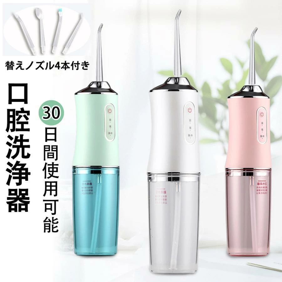 口腔洗浄器 歯垢除去 超音波 3段階モード 高水圧 口臭改善 歯茎ケア 歯周ポケット洗浄 IPX7防水 長時間バッテリー USB充電式 携帯型 30日間使用可能