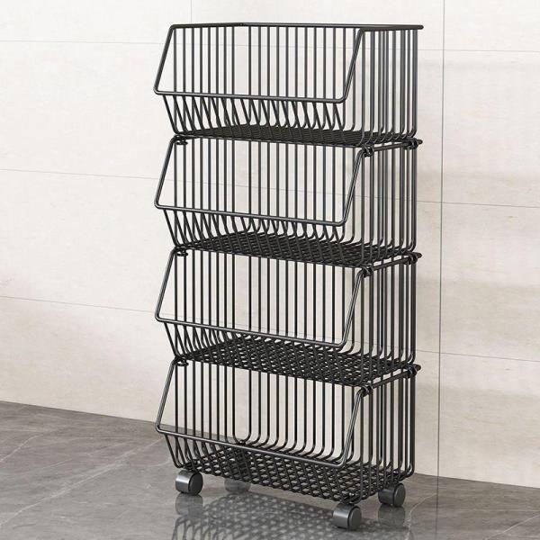 楽天市場】キッチンワゴン キャスター付き 収納ラック 3段 ワゴン