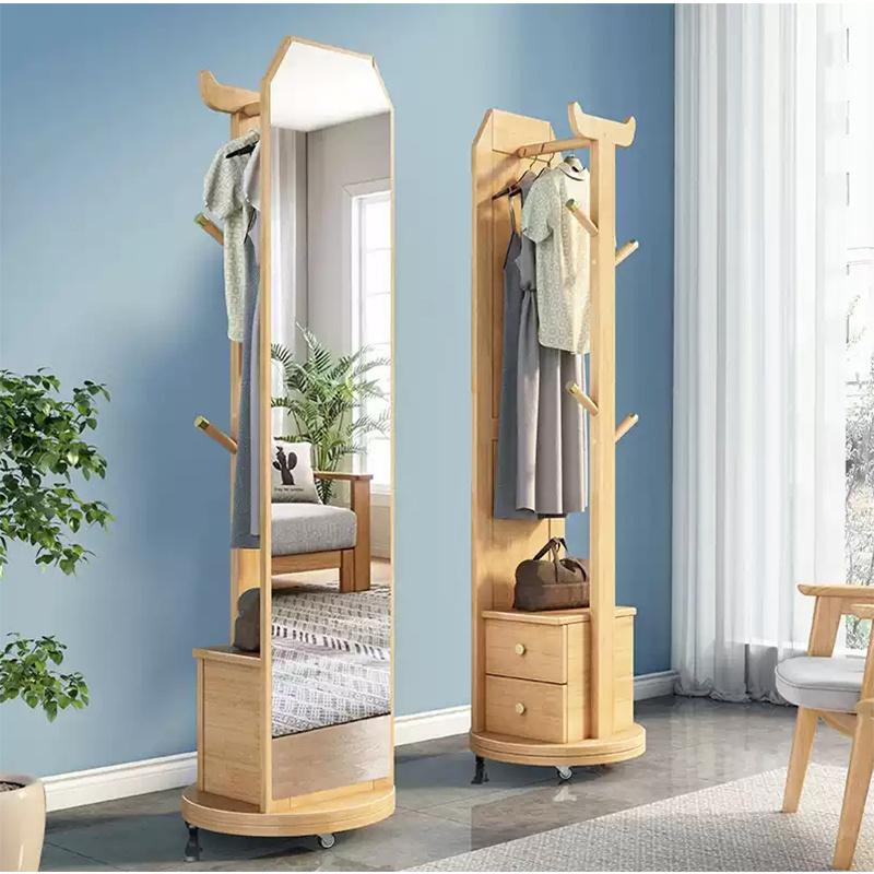 ♥️希少✨ラタン✨スタンドミラー✨姿見✨鏡✨回転式✨全身鏡✨ 回転鏡✨回転ミラー Amazon.co.jp: 回転式全身鏡 姿見鏡 木製 多機能 360度回転