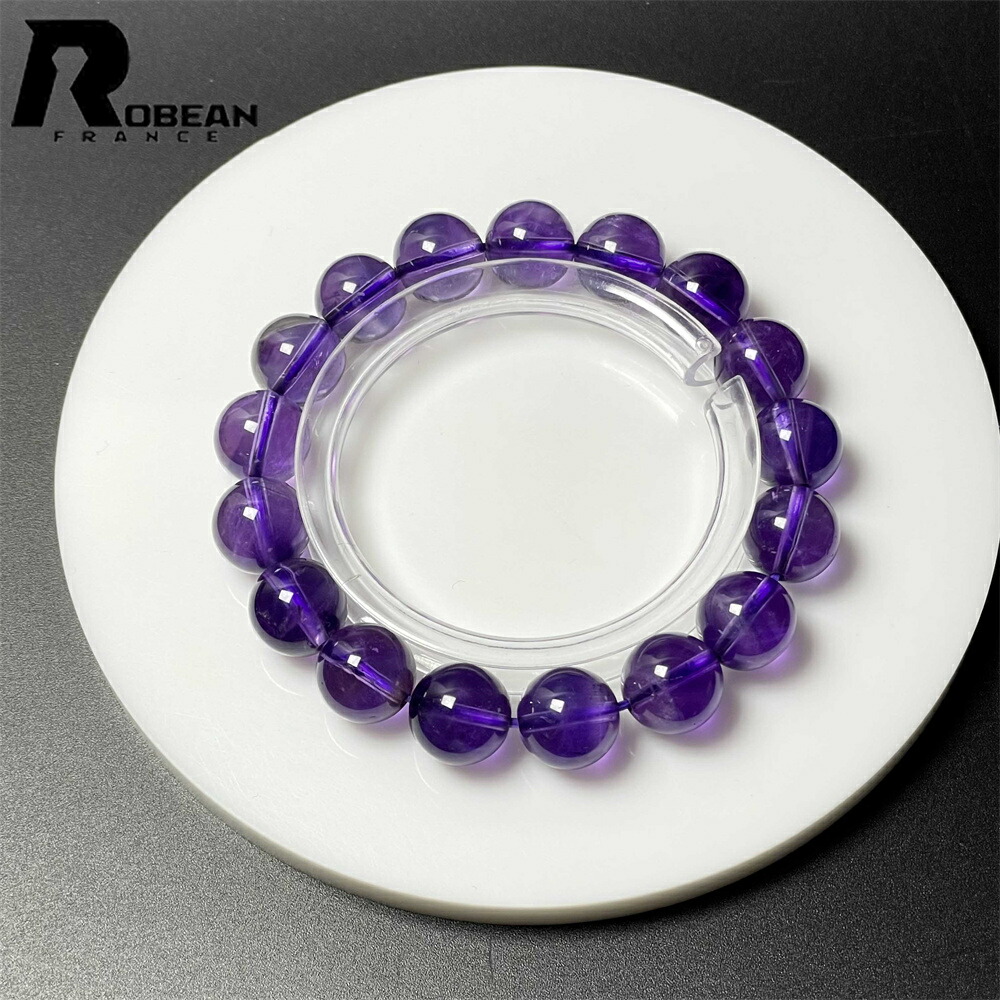 レア EU製 ★ROBEAN・アメジストファントム★力強さ石ころ 腕輪 付属品 天然石 開運 金運 好いたらしい 差し上げ物 差し上げ物 メンズ レディース  11.5-12粍 M0719920
