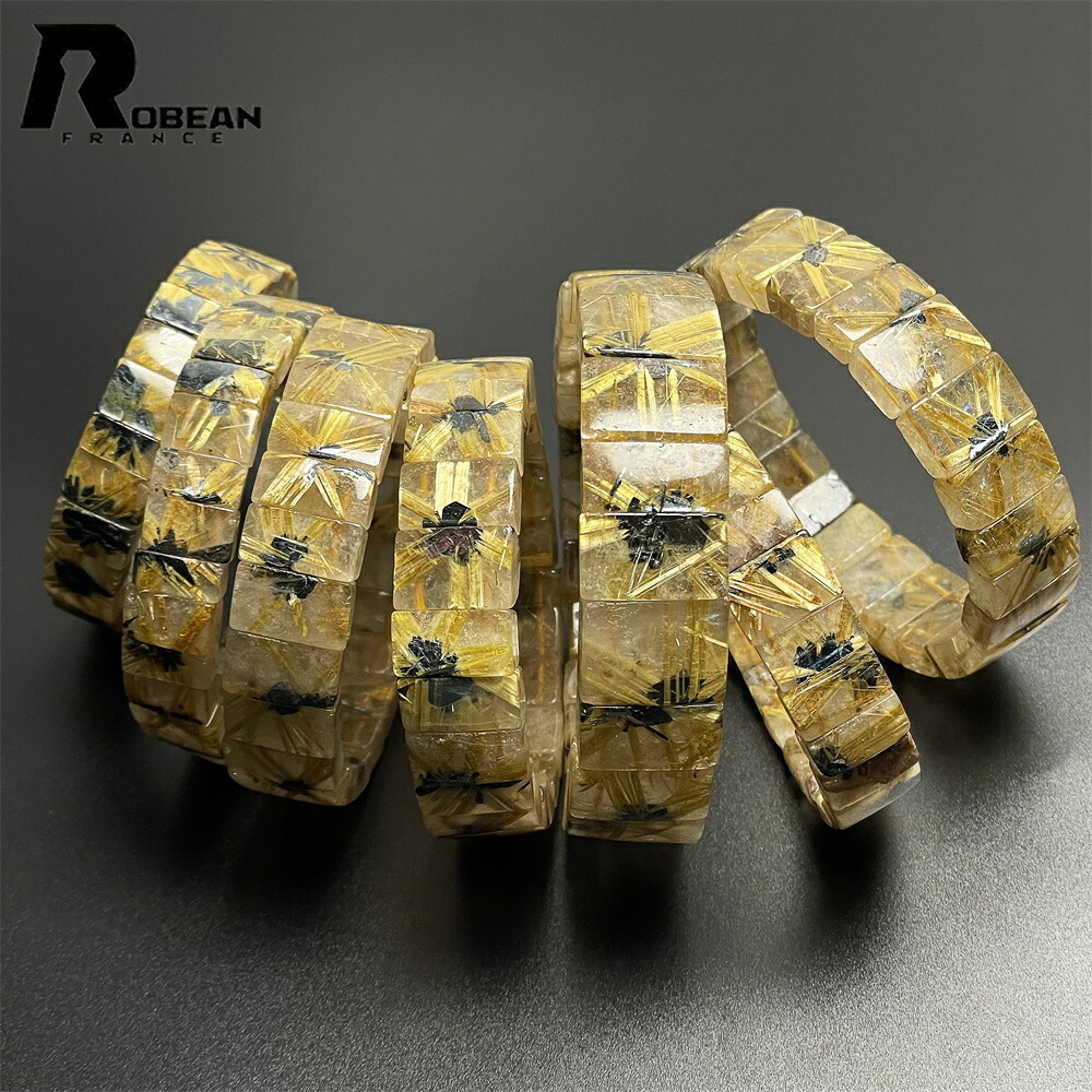 【百貨店SALE 10%OFF】上級EU製 ★ROBEAN・お日さま花タイチンルチルバングル★先だつもの針石英 ゴールド 力強さ石ころ 付属品 腕輪 ルチルクォーツ タイチンルチル 天然石 夢色 護身符 斎戒もく浴 好いたらしい 仕合わせ 活動力 男女兼用  差し上げ物