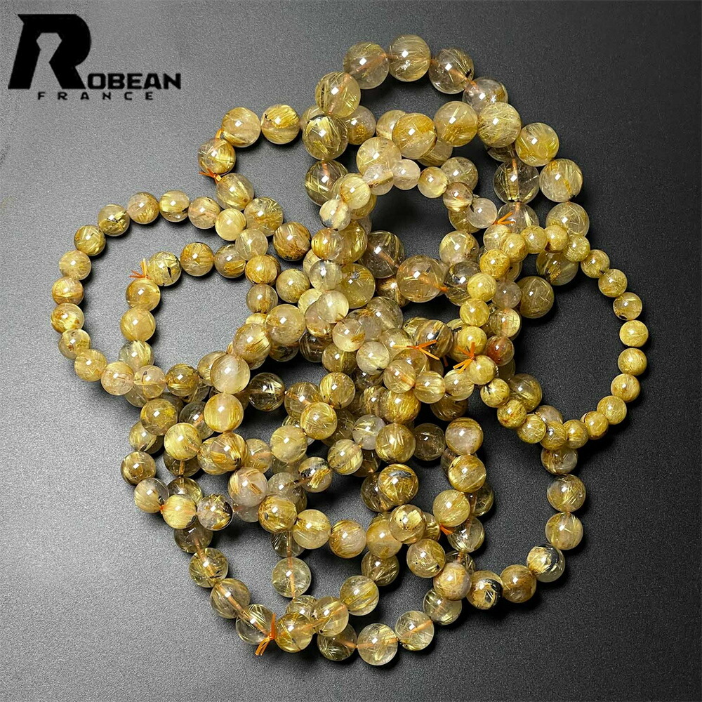 限定一点 上品 EU製 ☆ROBEAN・太陽花タイチンルチル☆黄金針水晶 金