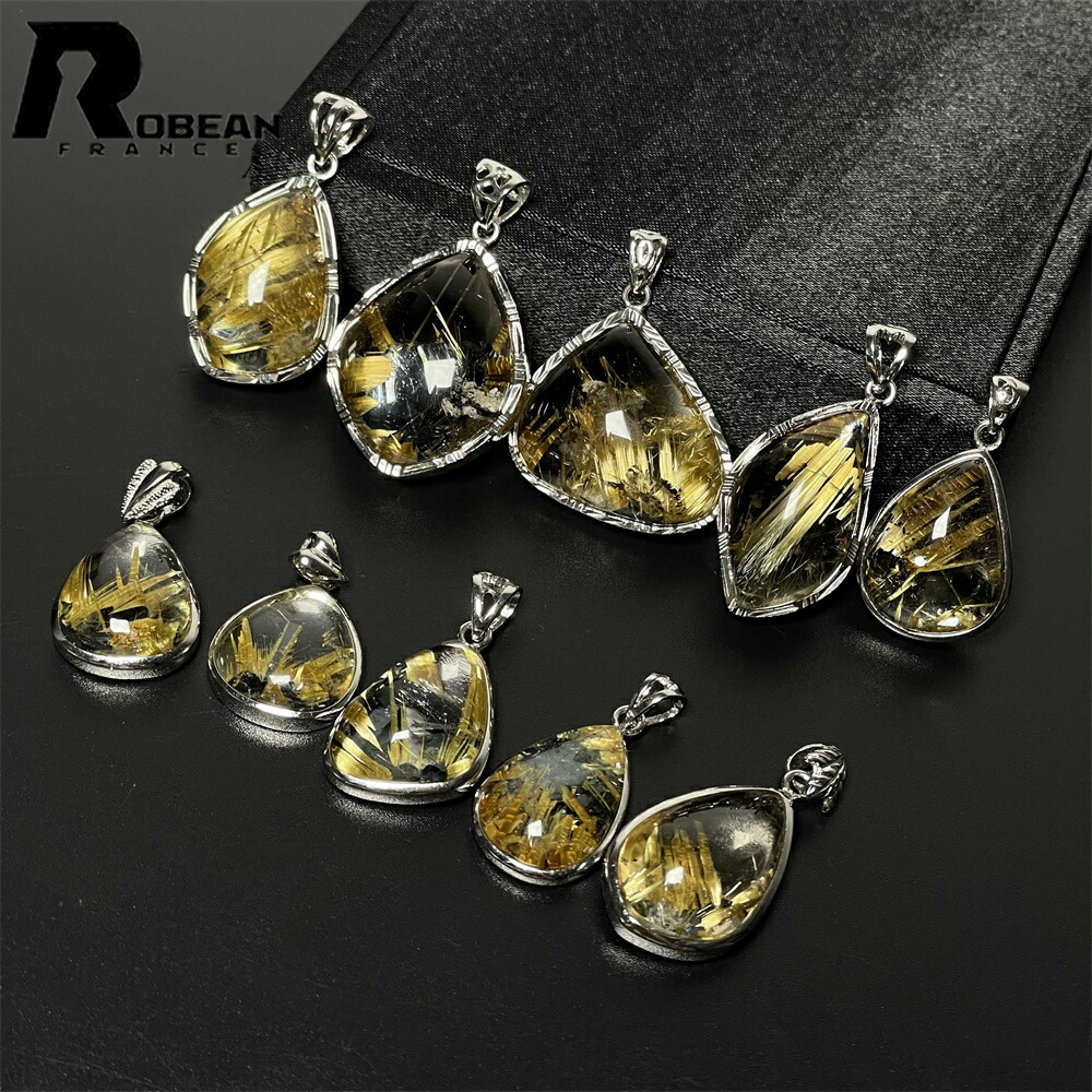 【期間限定・10%OFFクーポン配布中！】上級 EU製 ★ROBEAN・太陽花タイチンルチル・925銀ペンダント★黄金針水晶 金運 パワーストーン アクセサリー 幸運 開運 浄化 原石 貴重 高級 上品 綺麗 幸運 お守り 浄化 プレゼント ギフト 誕生日 オシャレ