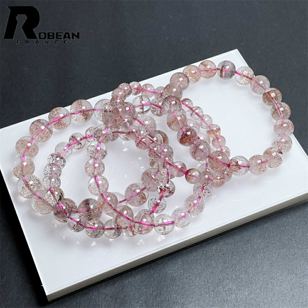 【百貨店SALE 10%OFF】夢色 EU製 ★ROBEAN・ストロベリークォーツ★腕輪 力強さ石ころ 天然石 苺石英 飛び切り  好いたらしい  付属品 好いたらしい ルチルクォーツ 原石 価値高い 飛び切り 護身符 斎戒もく浴 差し上げ物 差し上げ物 レディース メンズ 男女兼用 オシャレ
