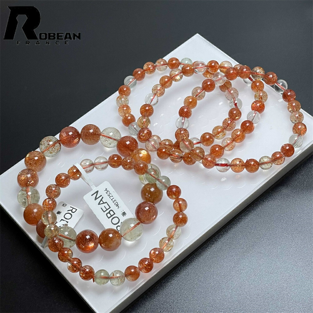 上級 EU製 ★ROBEAN・ アルーシャサンストーン★力強さ石ころ 腕輪 お日さま石 念珠 手当て 差し上げ物 差し上げ物 生まれ落ちる日 レディース メンズ 男女兼用 オシャレ