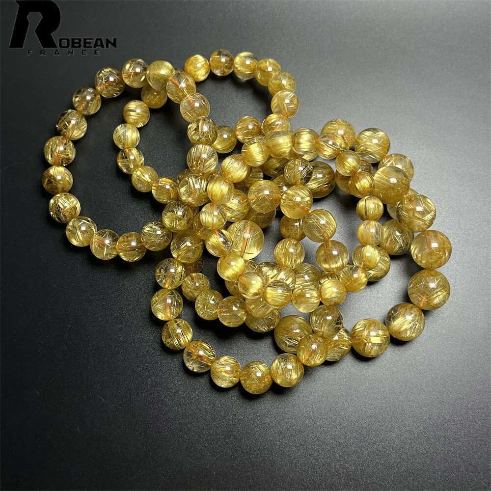 【期間限定・10%OFFクーポン配布中！】上品 EU製 ★ROBEAN・極!極満針ルチルクォーツ★ブレスレット パワーストーン 天然石 金運 お守り アクセサリー 天然石 原石 貴重 高級 上品 綺麗 幸運 お守り 浄化 プレゼント ギフト 誕生日 レディース メンズ 男 女兼用 19,243円
