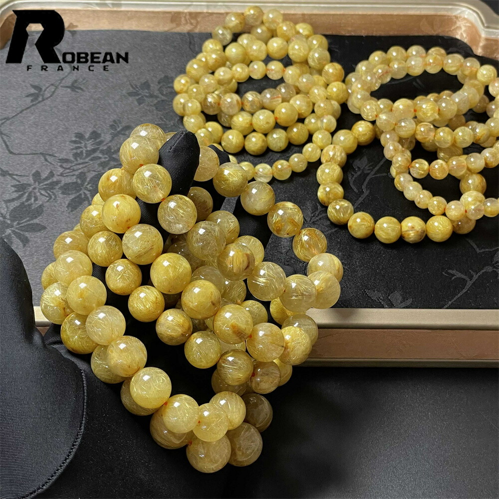高級 EU製 ★ROBEAN・極!極満針ルチルクォーツ★ブレスレット パワーストーン 天然石 金運 お守り アクセサリー 天然石 原石 貴重 高級 上品 綺麗 幸運 お守り 浄化 プレゼント ギフト 誕生日 レディース メンズ 男 女兼用