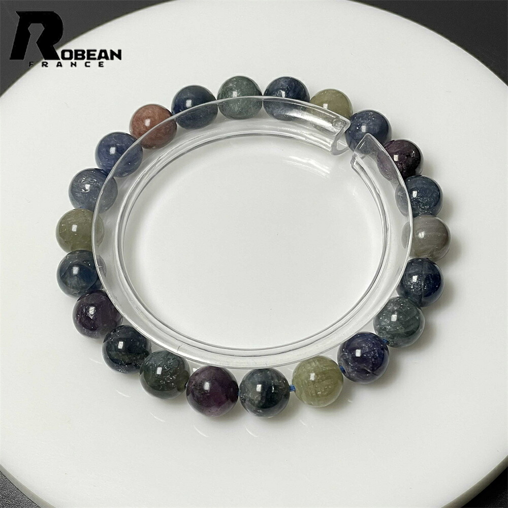 上級 EU製 ★ROBEAN・サファイア★パワーストーン アクセサリー 天然石 青玉 きれいめ 開運 綺麗 ギフト プレゼント メンズ レディース 男女兼用 お守り 綺麗 幸運 贈り物 高級約8.5-8.8mm M1221797