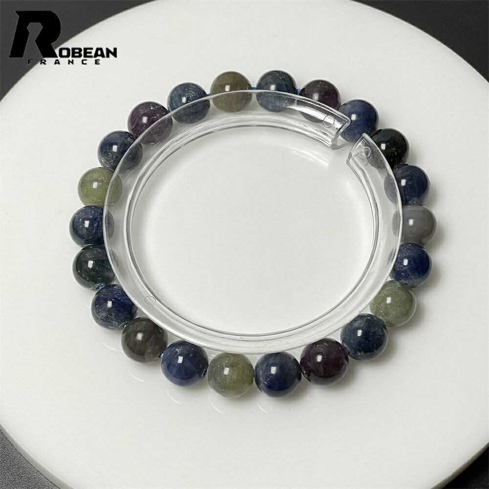 逸品 EU製 ★ROBEAN・サファイア★パワーストーン アクセサリー 天然石 青玉 きれいめ 開運 綺麗 ギフト プレゼント メンズ レディース 男女兼用 お守り 綺麗 幸運 贈り物 高級 約8.5-8.8mm M1221798
